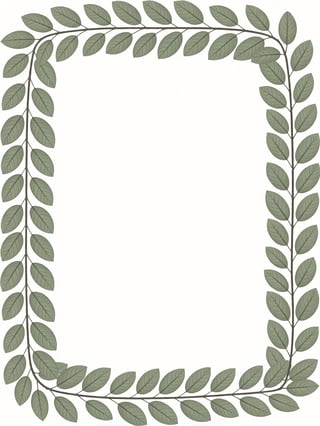 Realistic Leaf Sprigs Frame