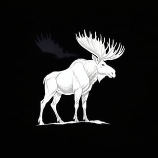 White Moose Silhouette Vector