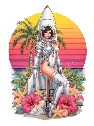 Island-Flair Pinup Astronaut Art