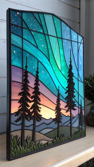 Glowing 3D Stained-Glass Landscape