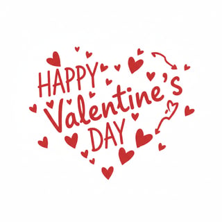Vibrant Red Heart Text Design
