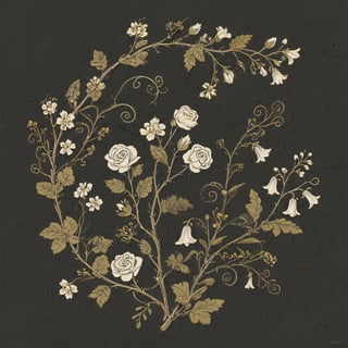 Dark Academia Floral Illustration
