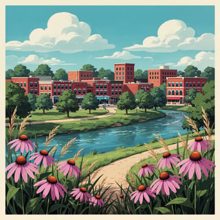 Vibrant Iowa City Travel Poster
