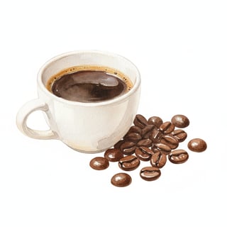 Watercolor Espresso Cup Illustration