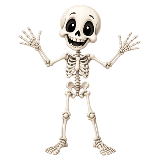 Friendly Cartoon Skeleton Illustration