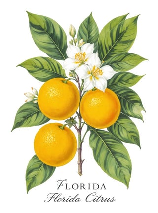 Florida Orange Blossom Illustration