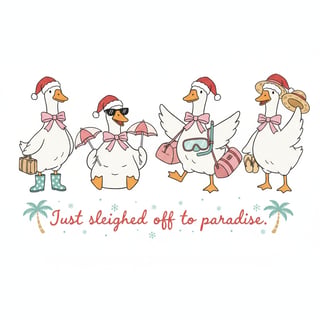 Christmas Honeymoon Geese Design