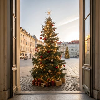 Realistic Christmas Tree in Daylight