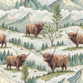 Highland Cow Steamless Tumbler Wrap