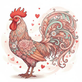 Valentine's Day Decorative Rooster