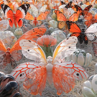 4K Detailed Butterfly Floral Pattern