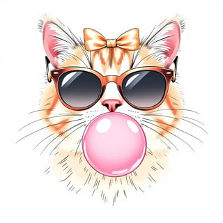 Vibrant Cat Face Vector Illustration