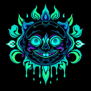 Symmetrical Multi-Colored Fantasy Moon