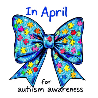 Autism Awareness Bow Design