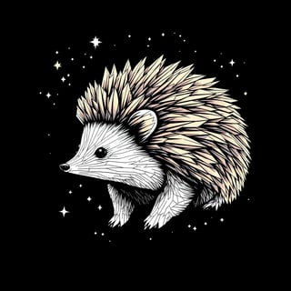 Starry Night Hedgehog T-Shirt Design