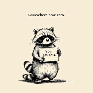 Motivational Raccoon Illustration