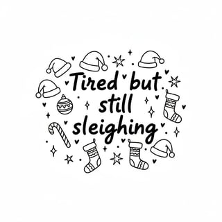 Tired but Still Sleighing Christmas Design