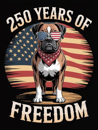 Patriotic Boxer Dog Vintage T-Shirt