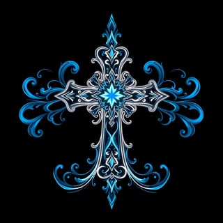 Symmetrical Fantasy Cross Illustration