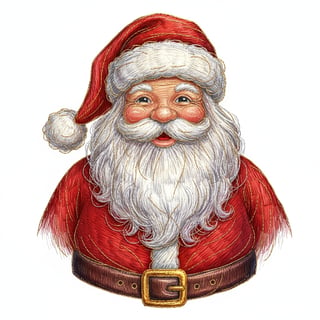 3D Santa Claus Embroidery Illustration