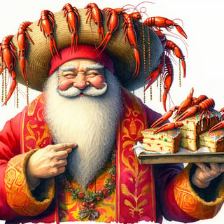 Cajun Santa Claus Watercolor Art