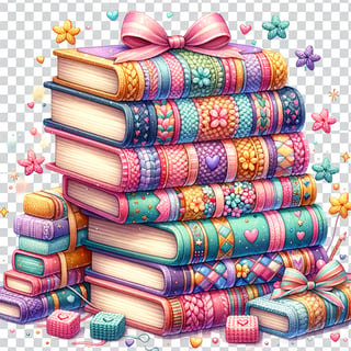 Watercolor Illustration of Stacked Books