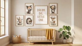 Modern Nursery Room with Gallery Wall