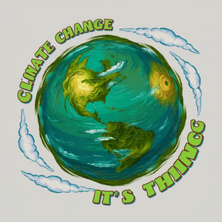 Animated Earth with Climate Change Message
