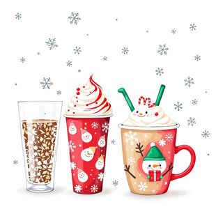 Festive Holiday Coffee Drink Illustration