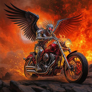 Futuristic Sci-Fi Skully on Motorcycle