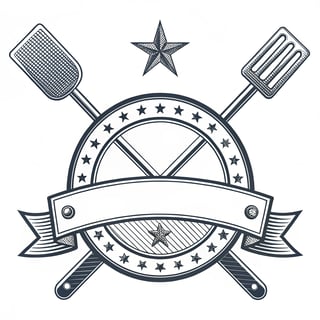 Minimalist BBQ Engraving Emblem