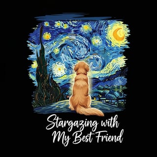 Golden Retriever Starry Night T-Shirt