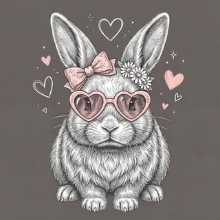 Vintage Chalk-Etch Rabbit Illustration
