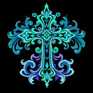 Symmetrical Fantasy Cross Illustration
