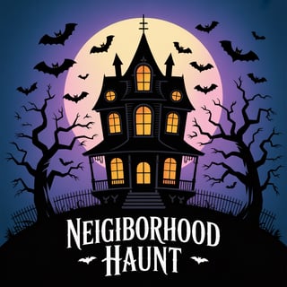 Haunted Victorian House Silhouette