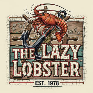 Distressed Lazy Lobster Tavern Logo