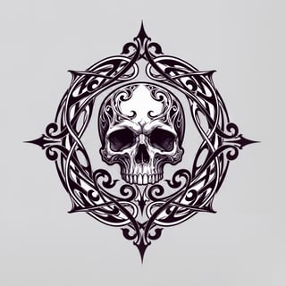 Ornate Purple Skull Logo Design