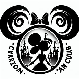 Black and White Minnie Mouse Logo