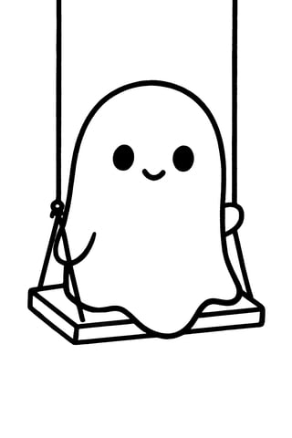 Cute Ghost on Swing