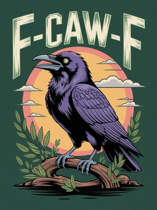 Raven with Text Design
