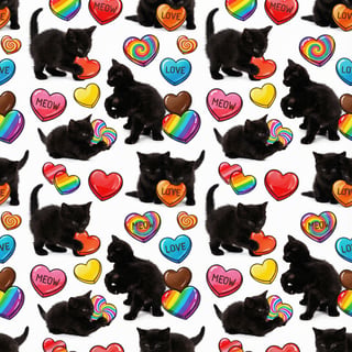 Photo-Realistic Black Kittens Pattern