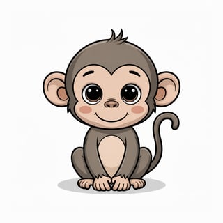 Cute Animated Baby Monkey Art