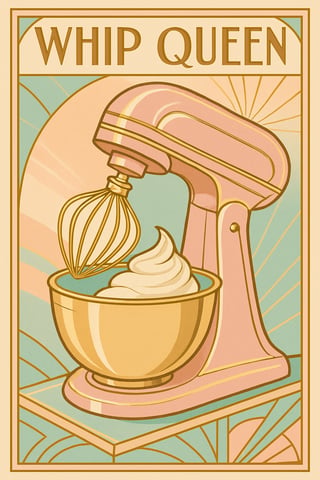 Art Deco Whip Queen Poster