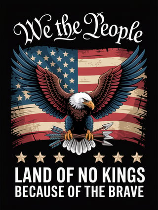Patriotic Eagle with American Flag Design