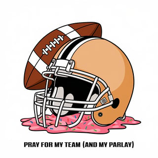 Football Helmet Vector with Ice Cream Drips