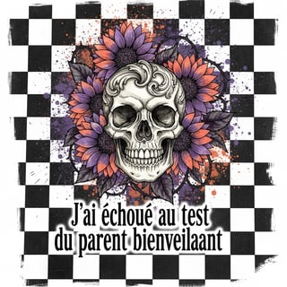 Gothic Baroque Skull with Sunflowers