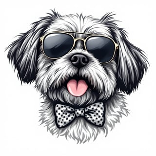 Shih Tzu Dog Portrait in Sunglasses