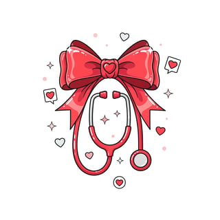 Valentine Nurse Stethoscope Illustration