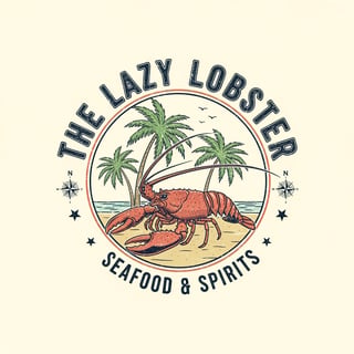 Retro Lazy Lobster Emblem