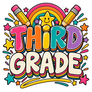 THIRD GRADE Retro Lettering Graphic